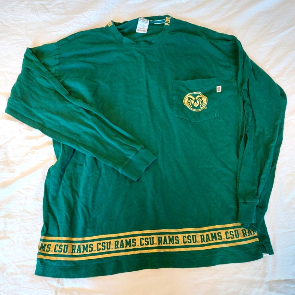 Victoria's Secret PINK 5th & Ocean CSU Fort Collins CO Long Sleeve Shirt Large